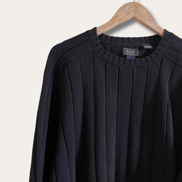 GH Bass Men's 100% Cotton Black Sweater Size XXL - Picture 2 of 4